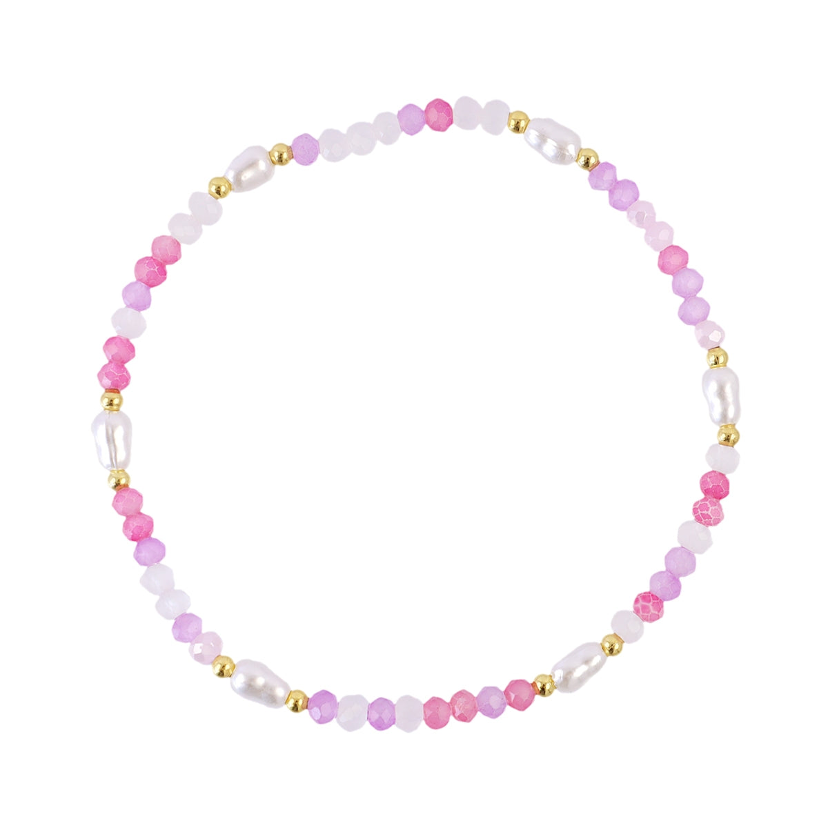 Pulsera elástica Spirit fina multicolor perlas Rosa Anartxy