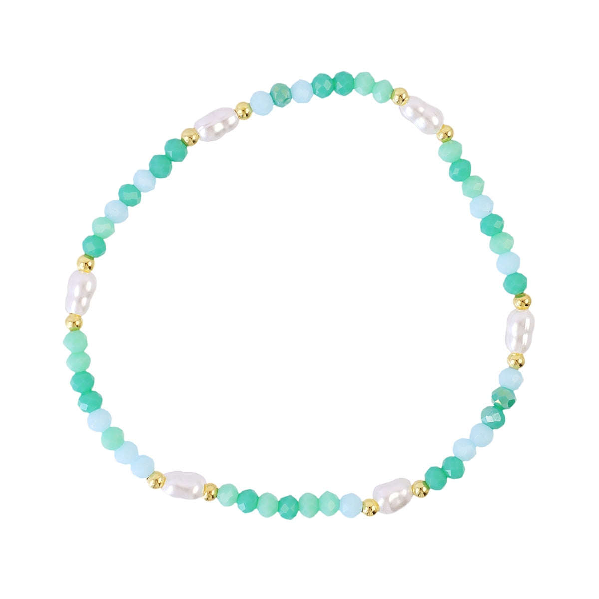 Pulsera elástica Spirit fina multicolor perlas Turquesa Anartxy