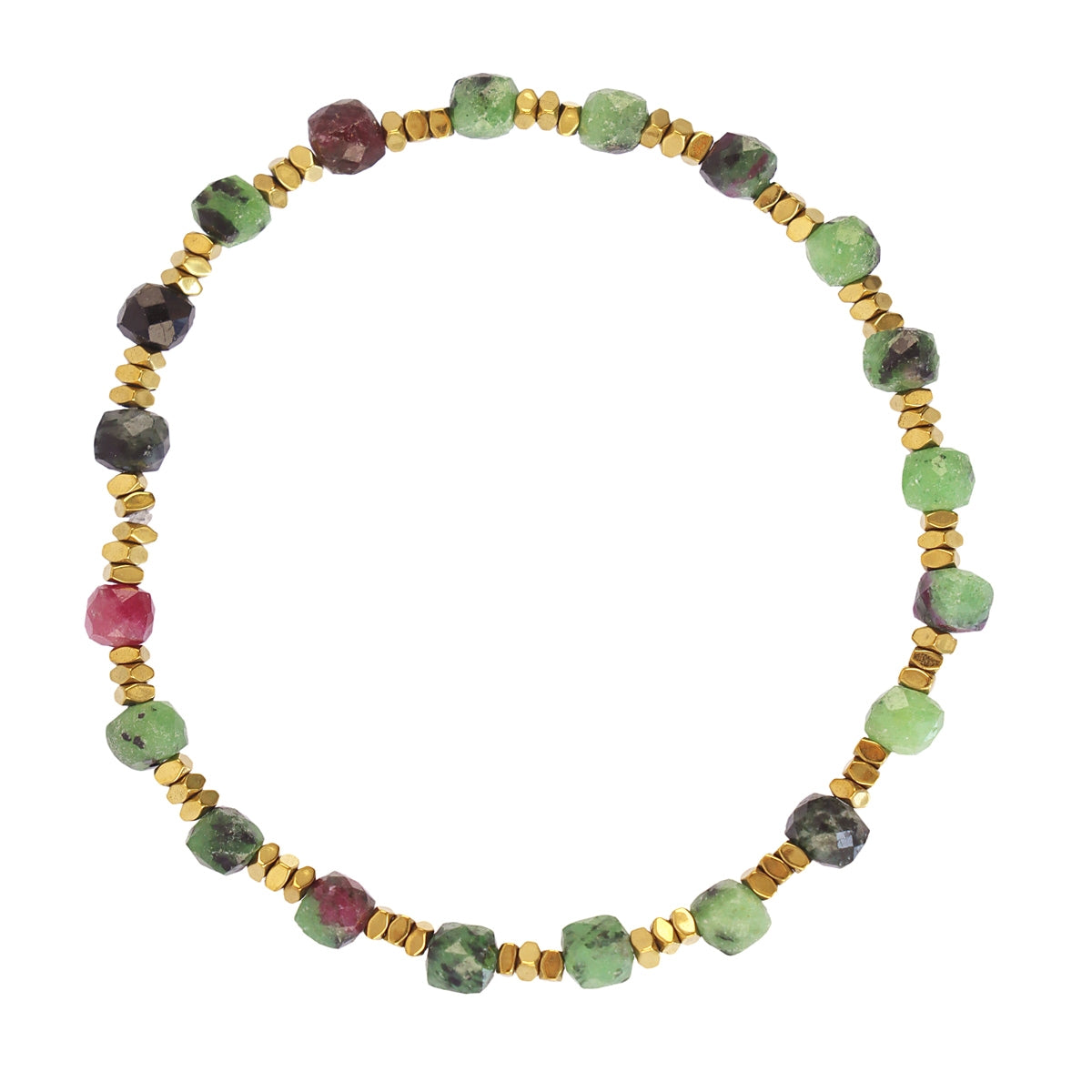 Pulsera elástica Spirit piedras facetadas Verde Anartxy