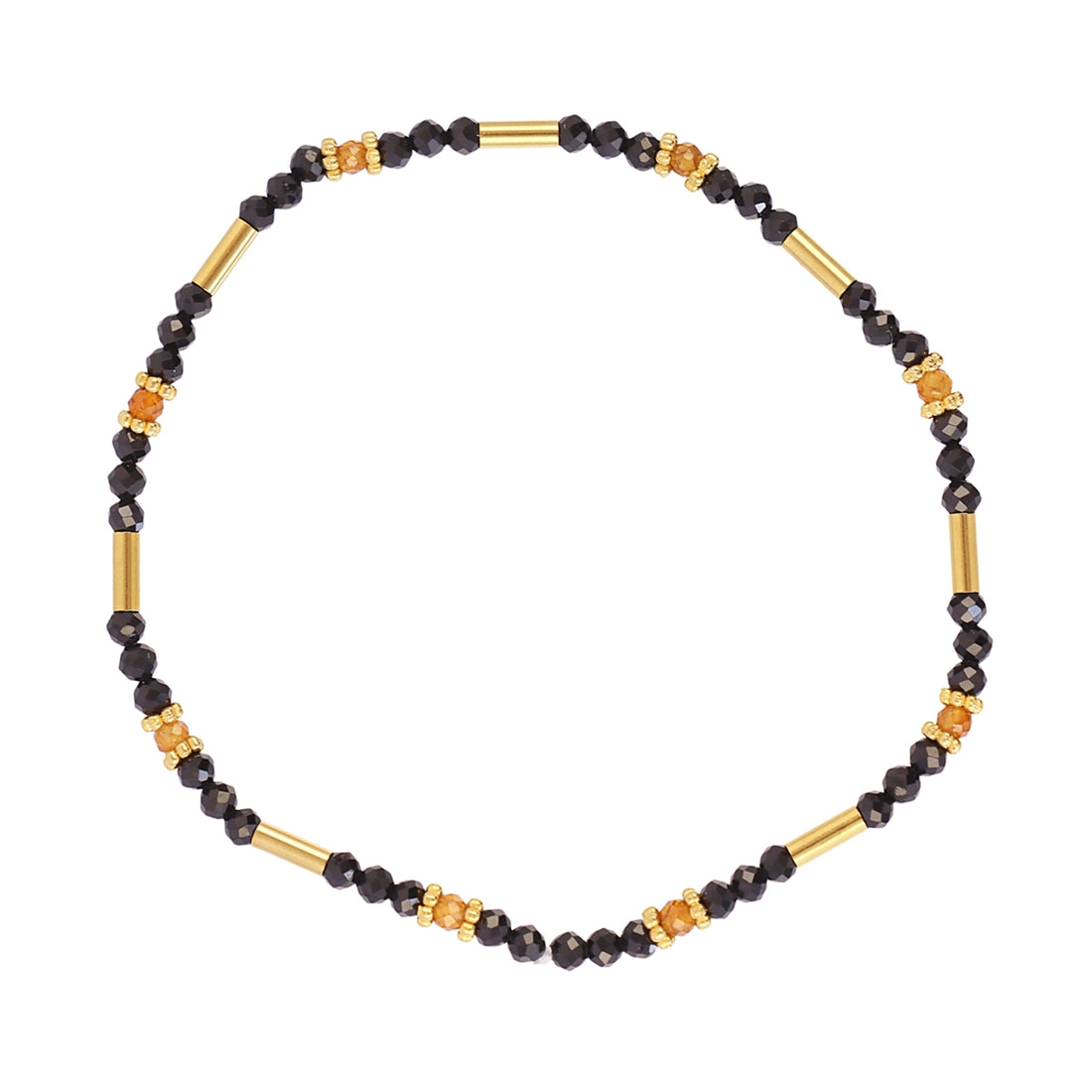 Pulsera elástica Spirit tubos dorados Negro Anartxy