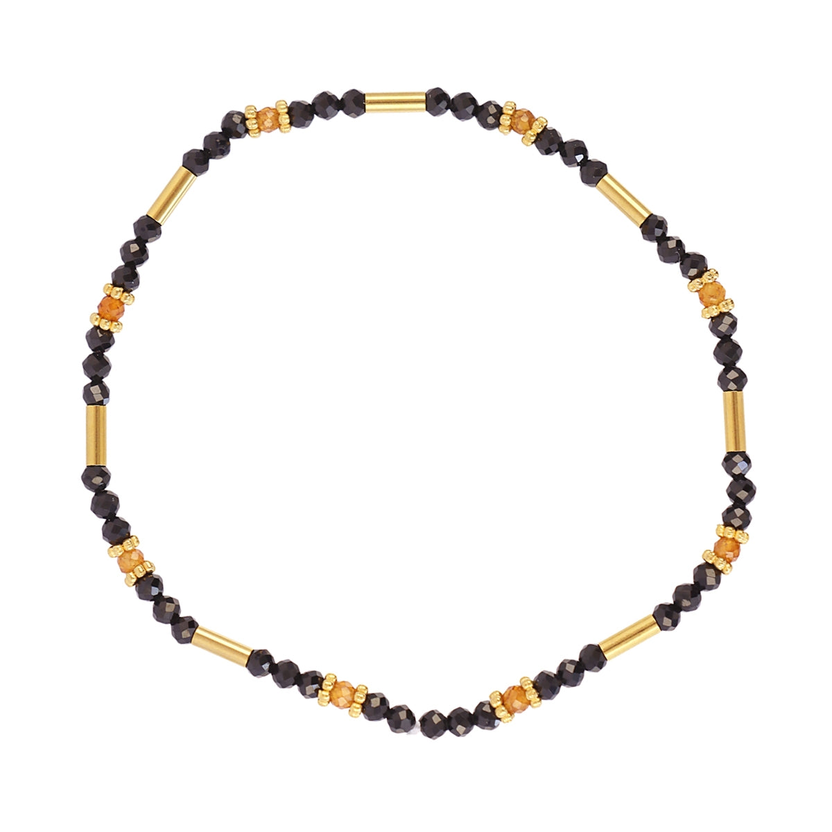Pulsera elástica Spirit tubos dorados Negro Anartxy