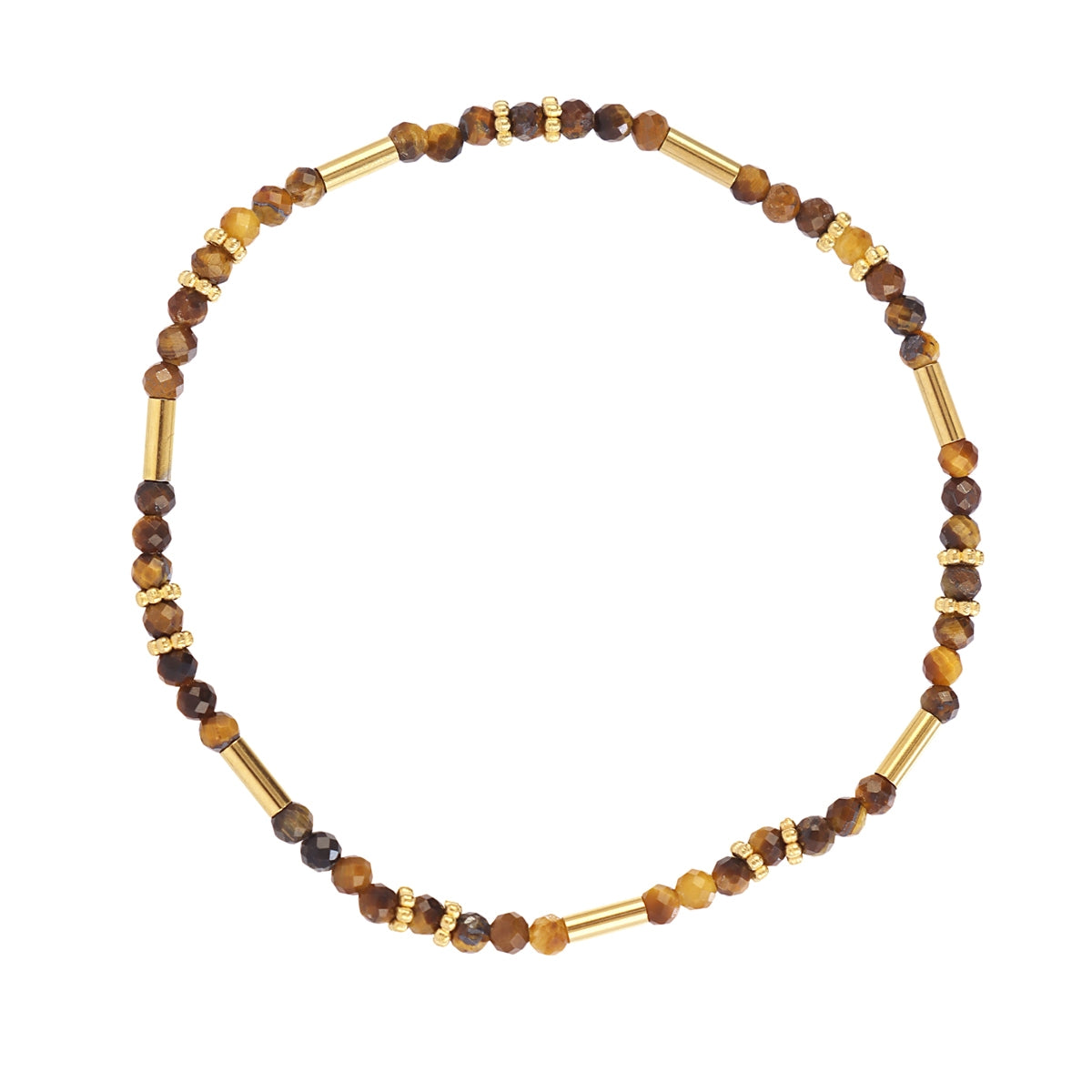 Pulsera elástica Spirit tubos dorados Café Anartxy