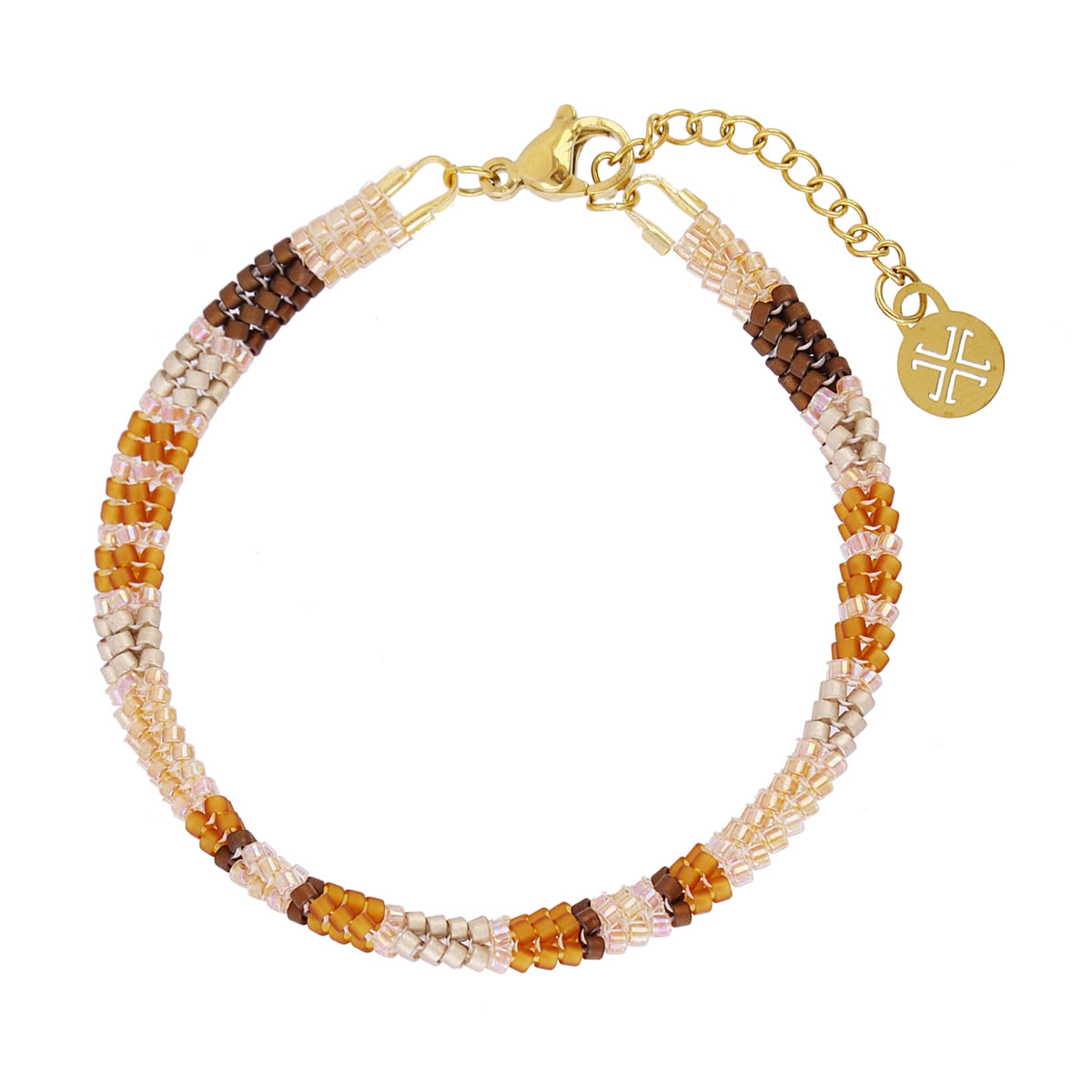 Pulsera extensible Miyuki geométrica multicolor Naranja Anartxy