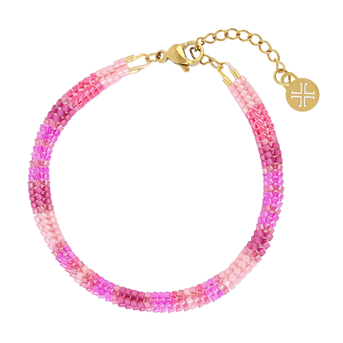 Pulsera extensible Miyuki geométrica multicolor Rosa Anartxy