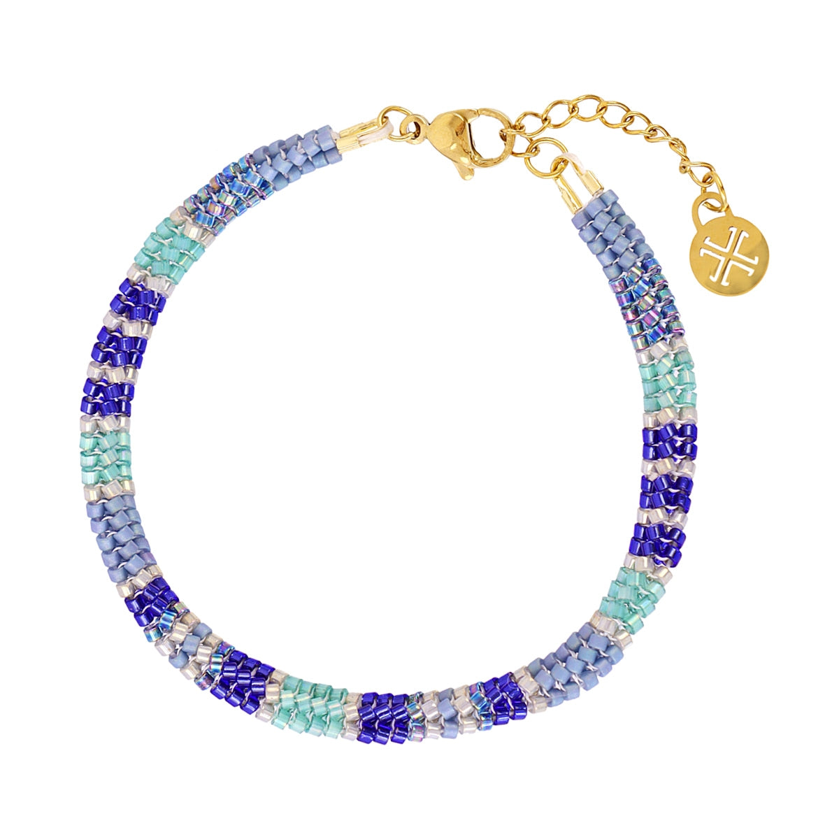 Pulsera extensible Miyuki geométrica multicolor Azul Anartxy