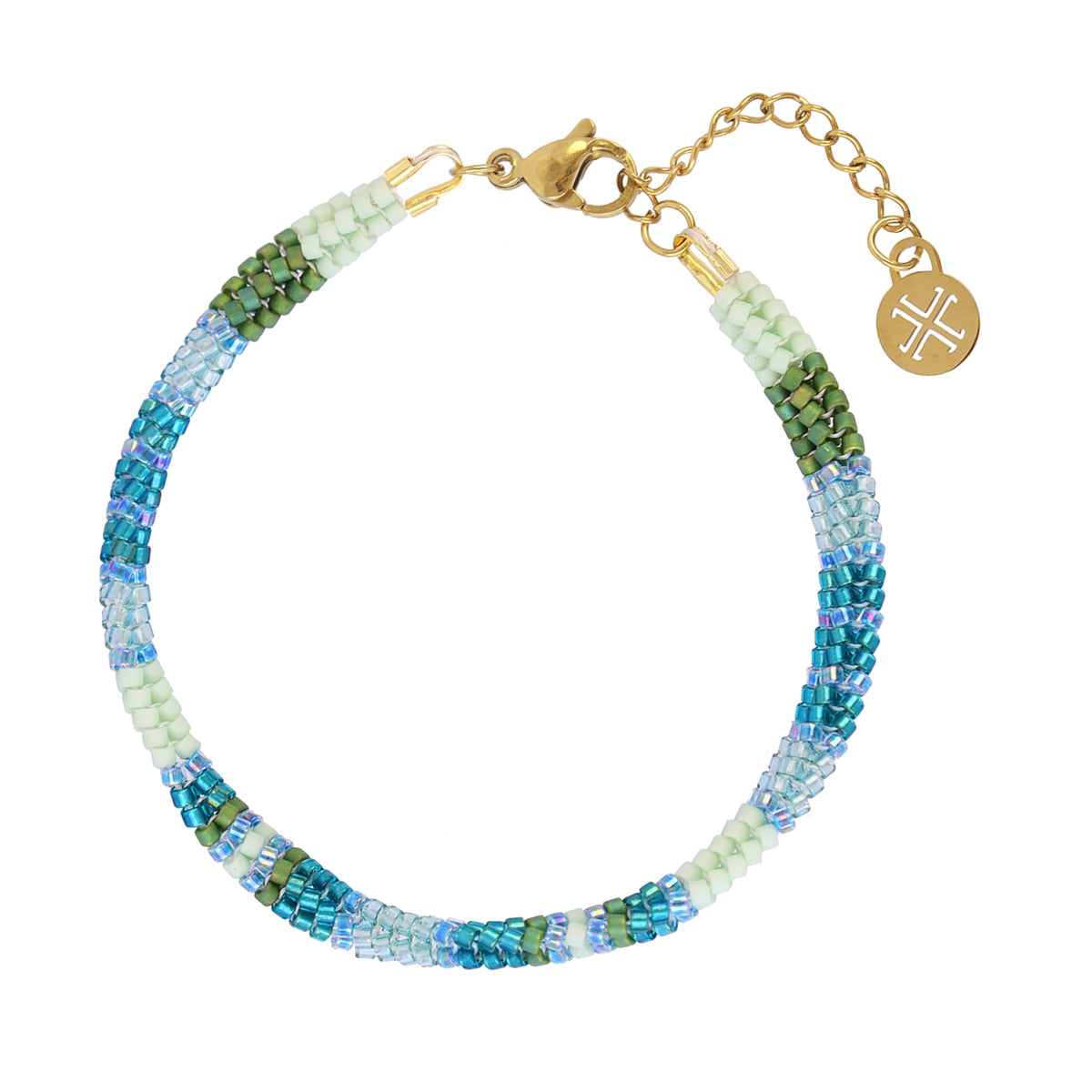 Pulsera extensible Miyuki geométrica multicolor Turquesa Anartxy
