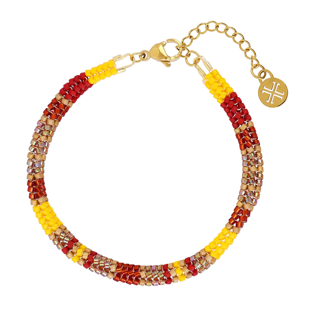 Pulsera extensible Miyuki geométrica multicolor Amarillo Anartxy