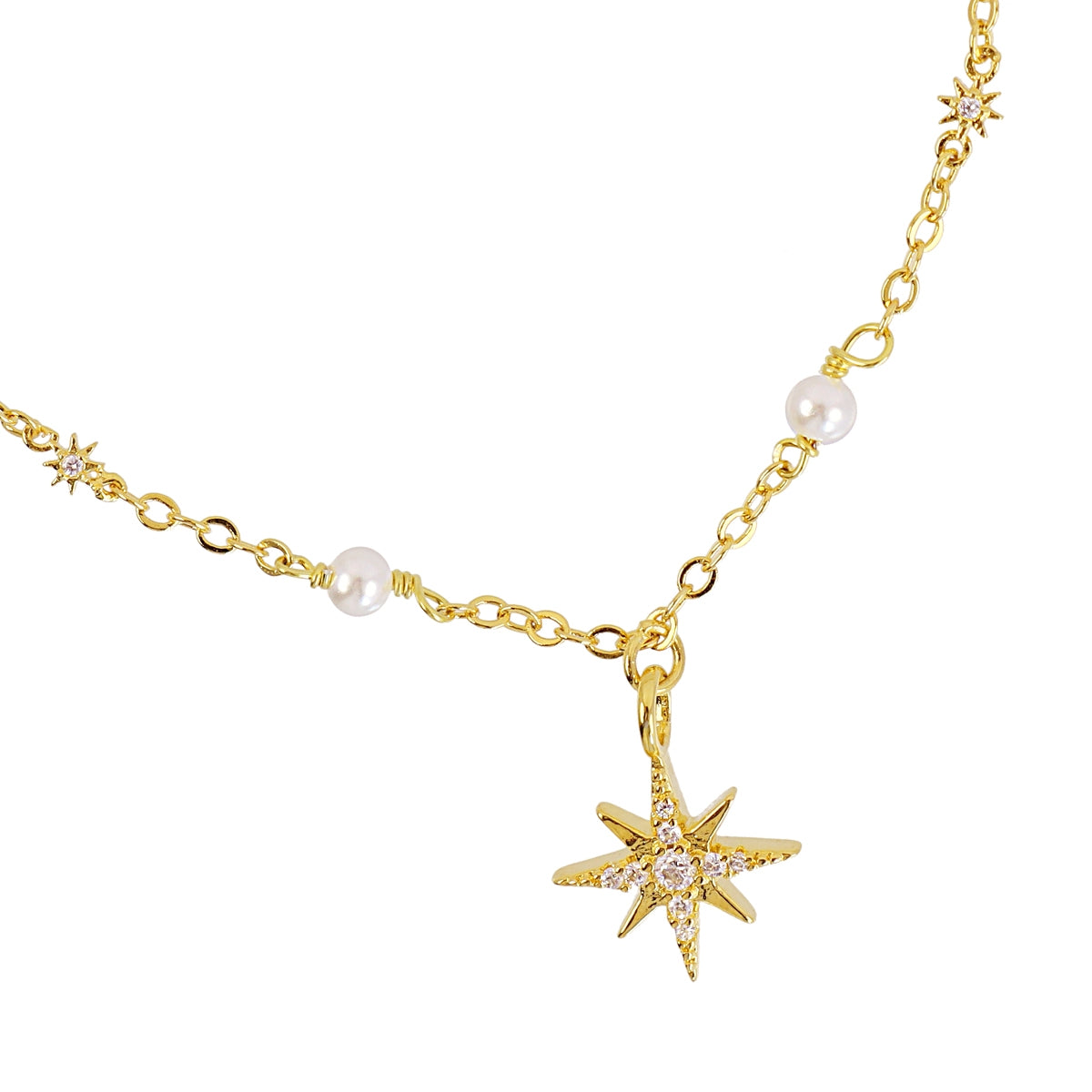Pulsera fina Alma estrella circonitas Dorado Anartxy