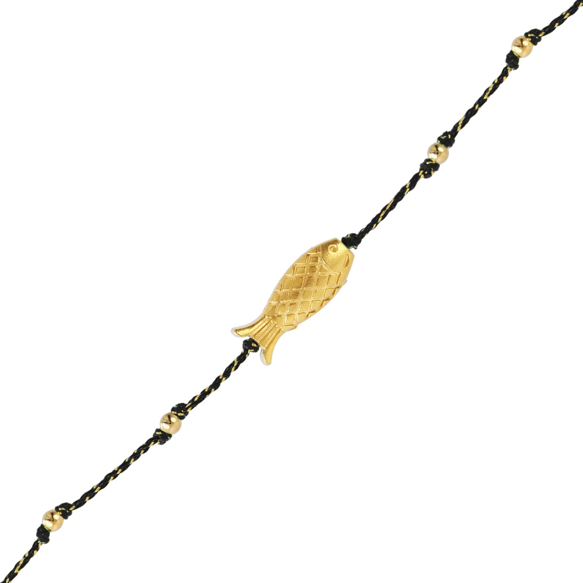 Pulsera fina Spirit hilo multicolor pez dorado Negro Anartxy