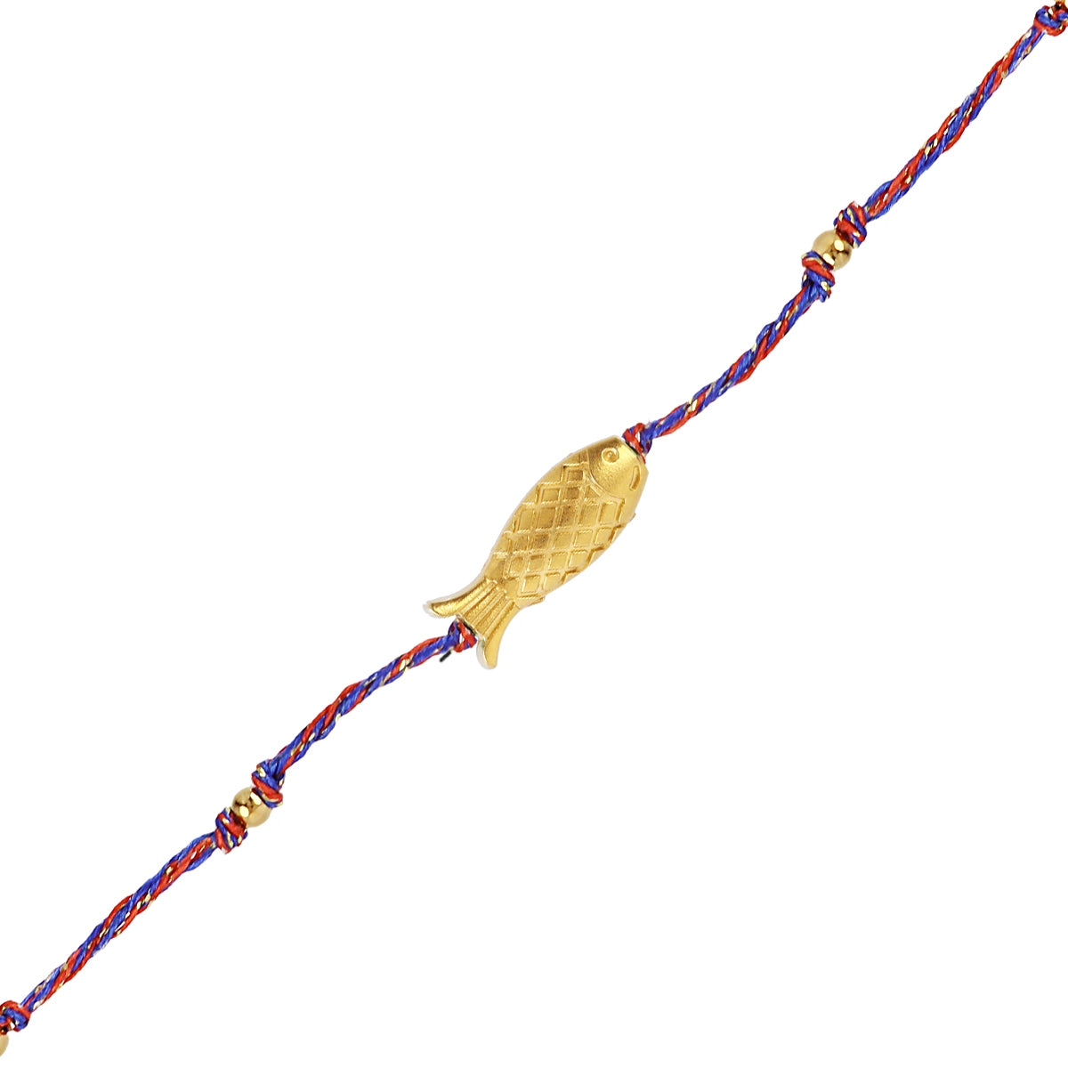 Pulsera fina Spirit hilo multicolor pez dorado Rojo Anartxy