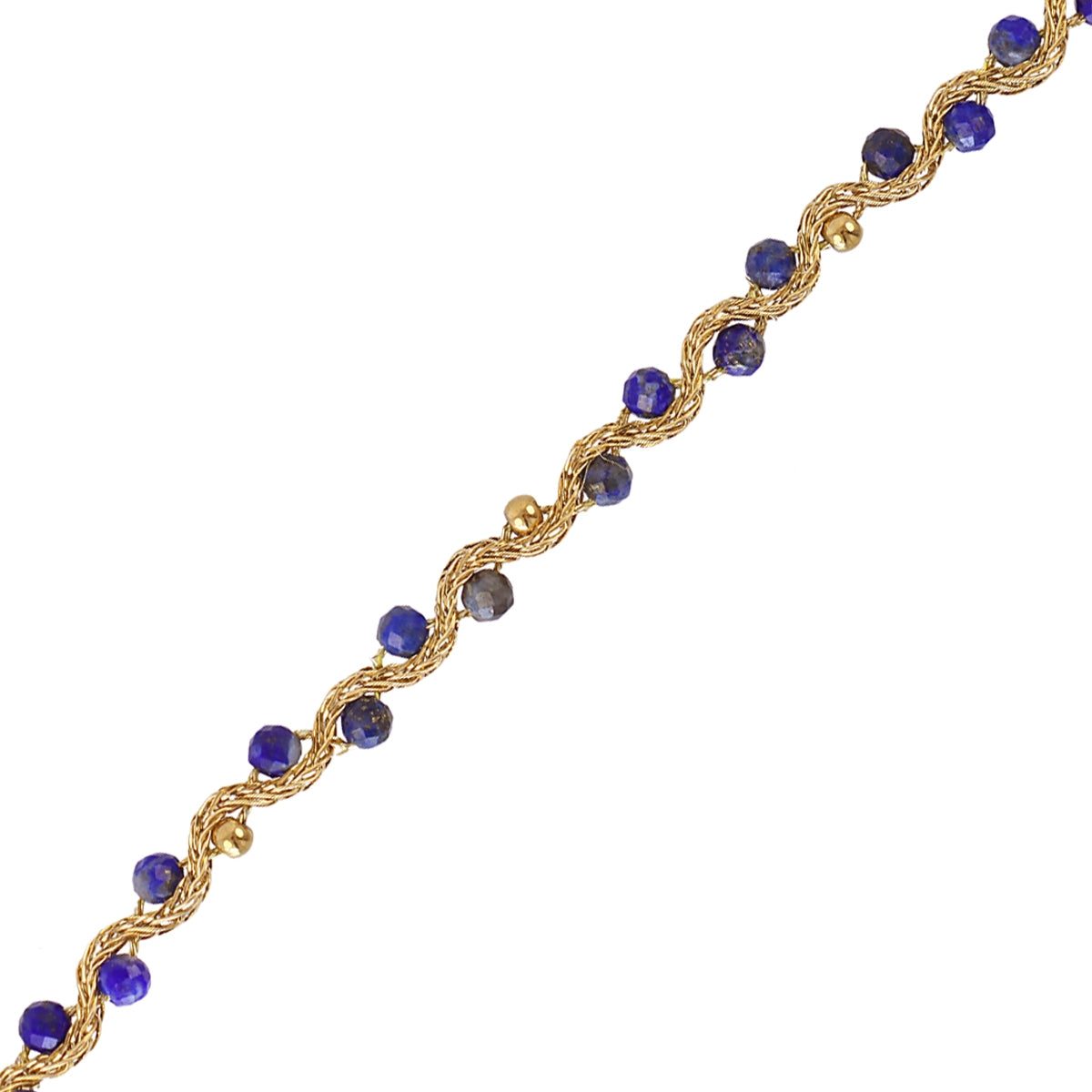 pulsera fina spirit ondas cuentas de cristales Azul Anartxy