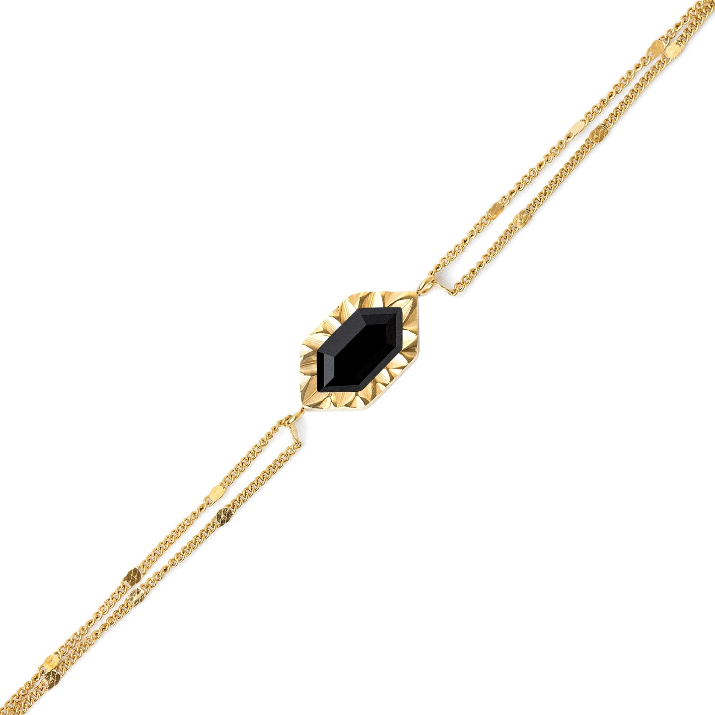 Pulsera Gleam piedra Negro Anartxy