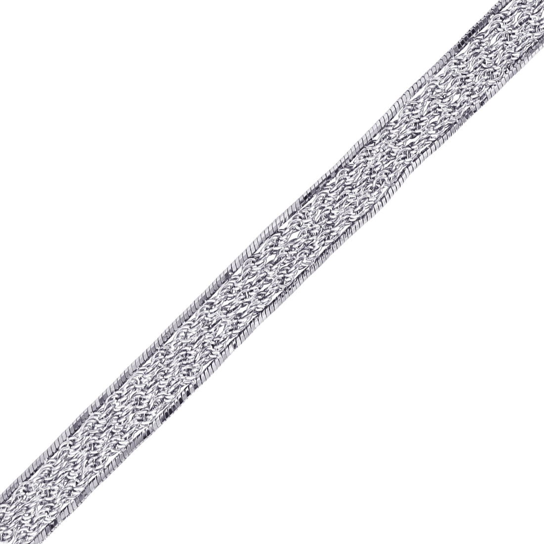 Pulsera hombre cadena trenzada Plateado Anartxy