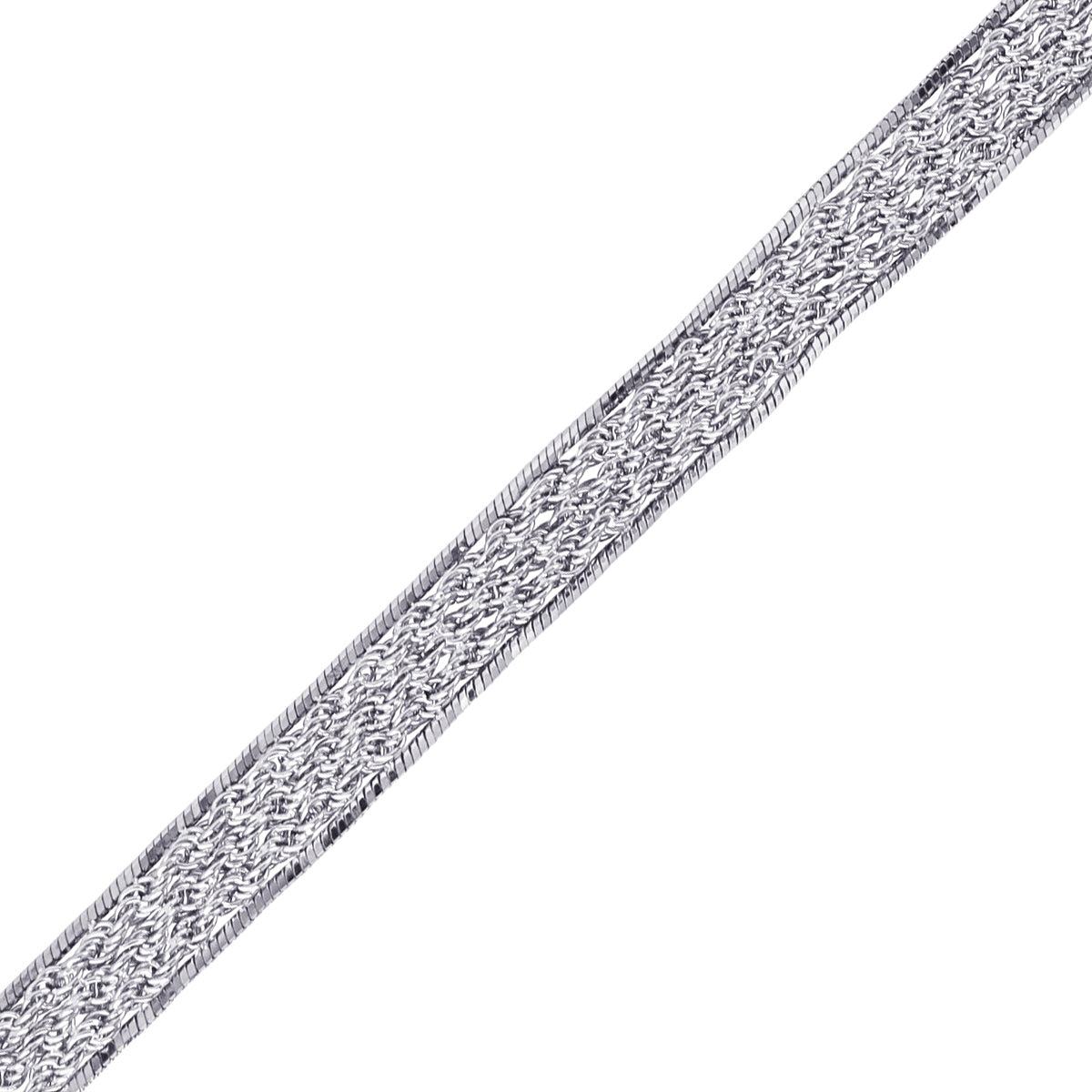 Pulsera hombre cadena trenzada Plateado Anartxy