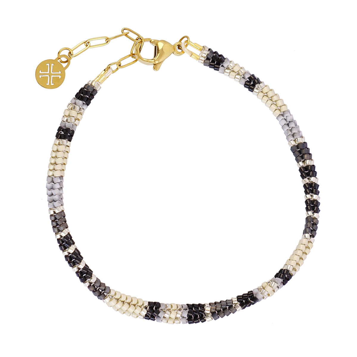 Pulsera hombre cuentas mosaico Negro Anartxy