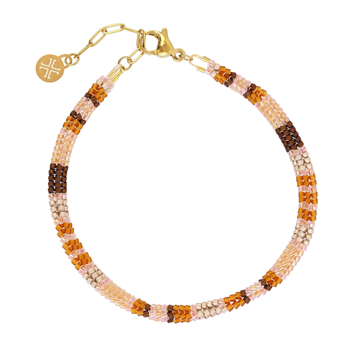 Pulsera hombre cuentas mosaico Naranja Anartxy