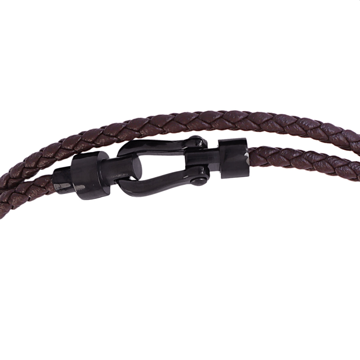 Pulsera hombre doble vuelta efecto cuero Café Anartxy