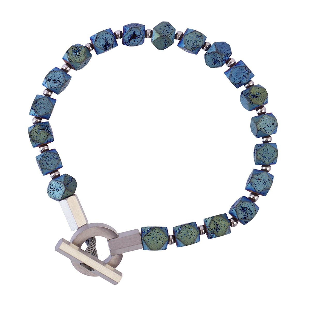 Pulsera hombre piedras volcánicas Turquesa Anartxy