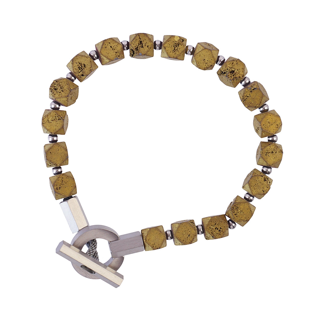 Pulsera hombre piedras volcánicas Amarillo Anartxy