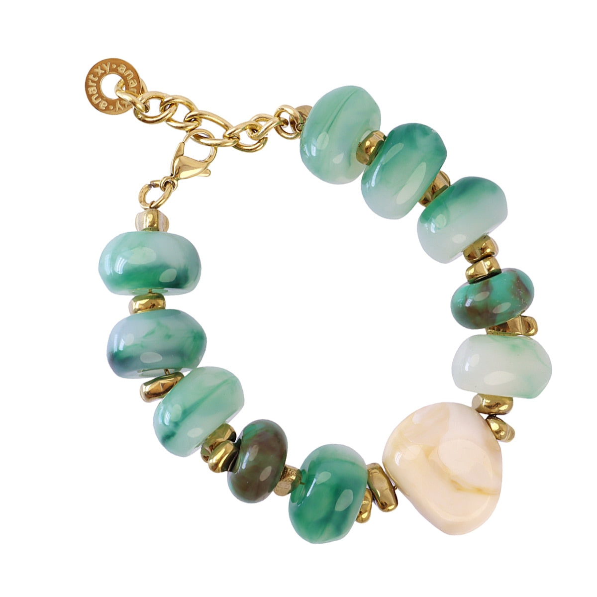 Marbles Soul CPU324 bracelet, steel and recycled resin, full color