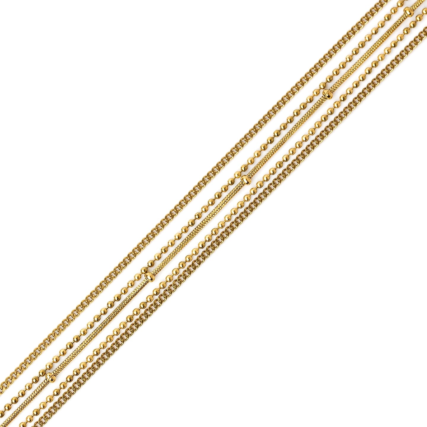 Pulsera multicadena Essentials Dorado Anartxy