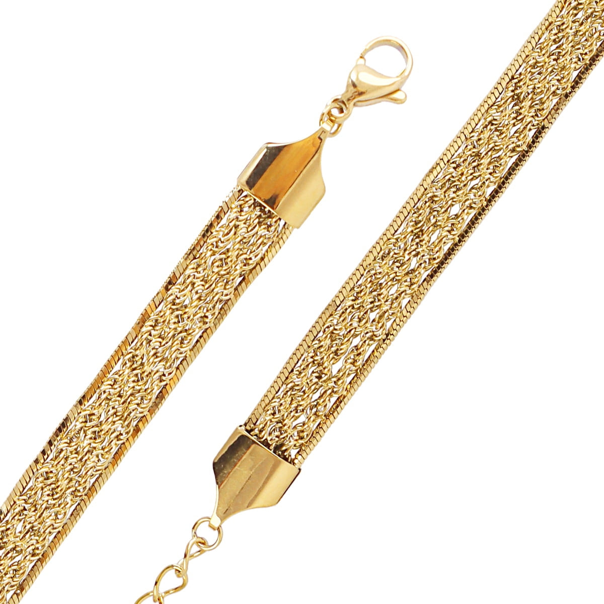 Pulsera multicadena trenzada Dorado Anartxy