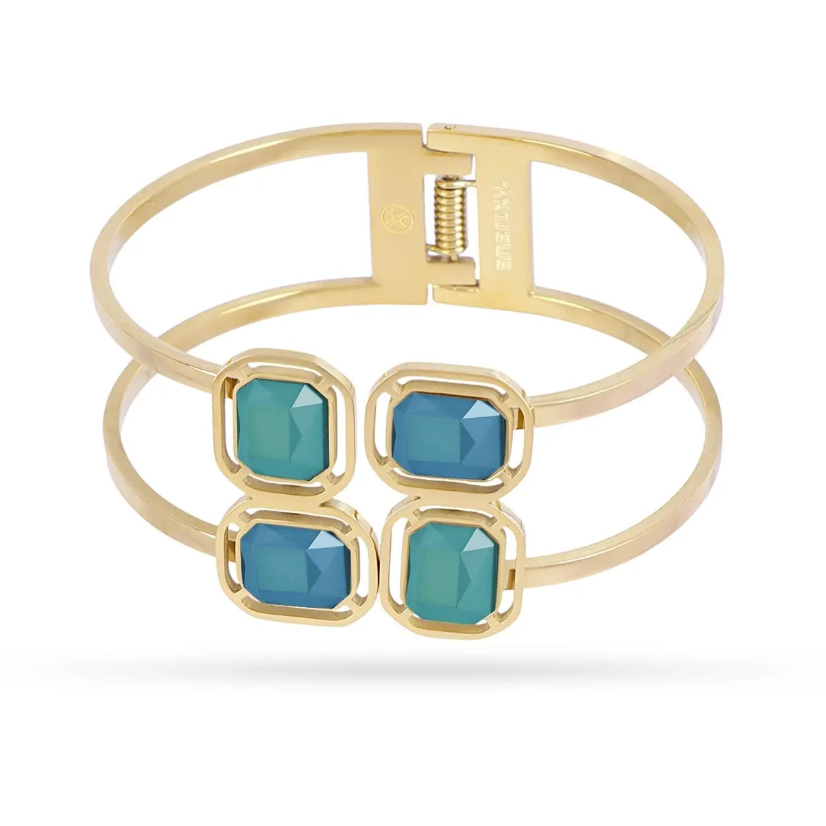 CONJUNTO PIXELS AZUL: anillo, collar, pendientes y pulsera Anartxy