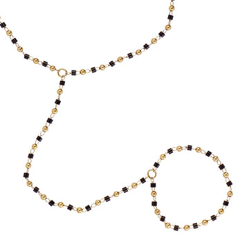 Pulsera Rainfall Sapphire Negro Anartxy