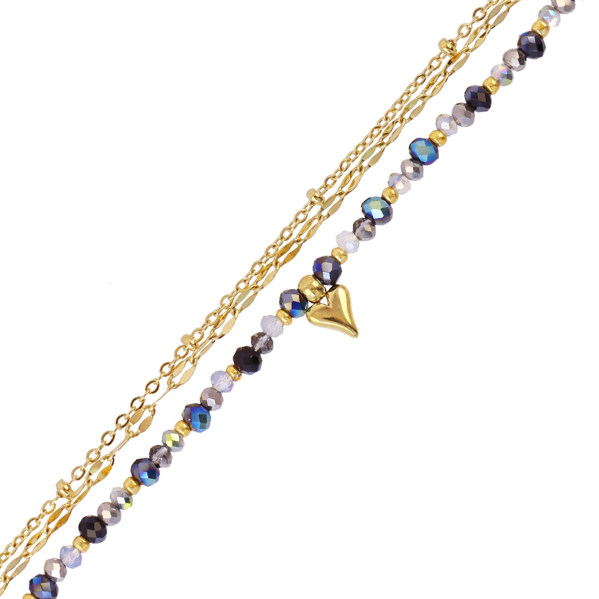 Pulsera Spirit doble cuentas Negro Anartxy