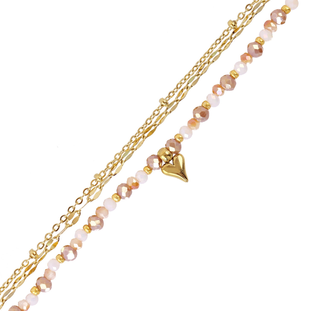 Pulsera Spirit doble cuentas Beige Anartxy