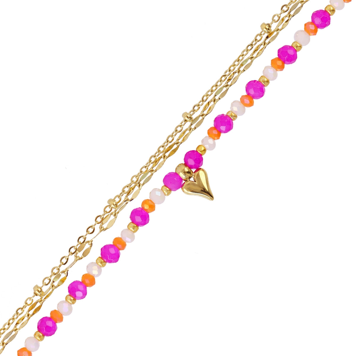 Pulsera Spirit doble cuentas Rosa Anartxy