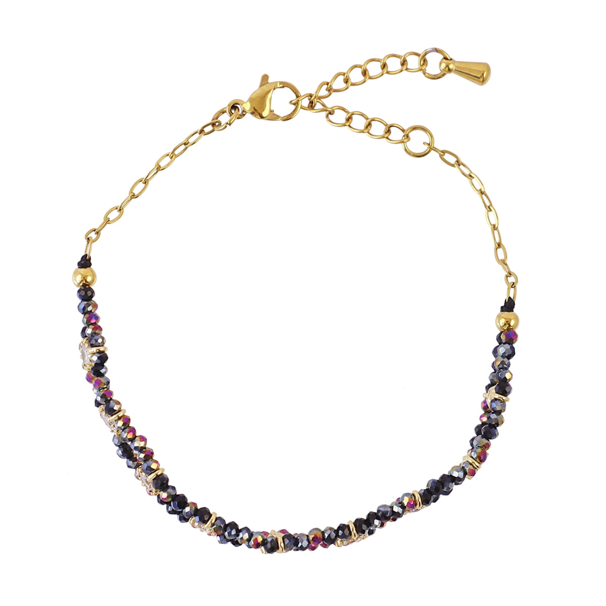 Pulsera Spirit doble hilo multicolor Negro Anartxy