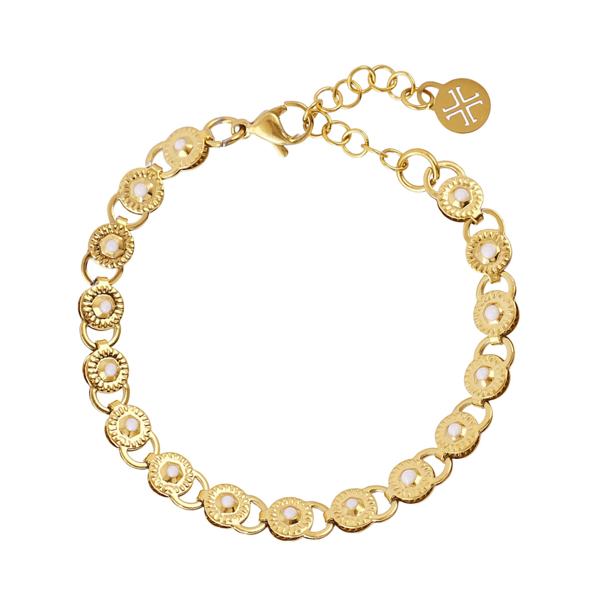 Pulsera Spirit medallones esmaltados Blanco Anartxy