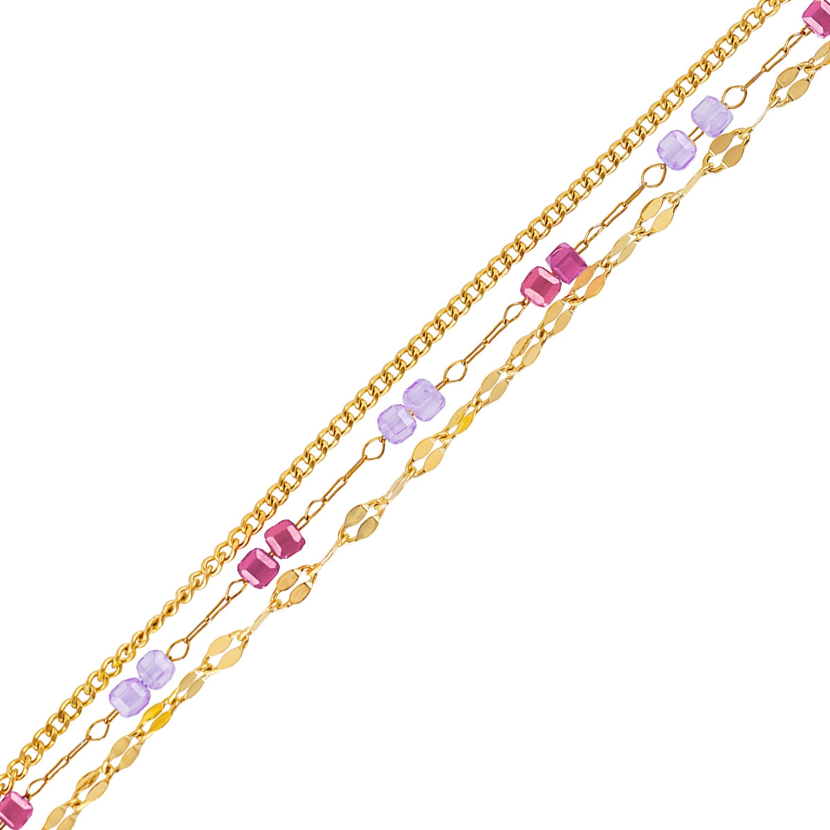 Pulsera Spirit multicadenas finas Morado Anartxy