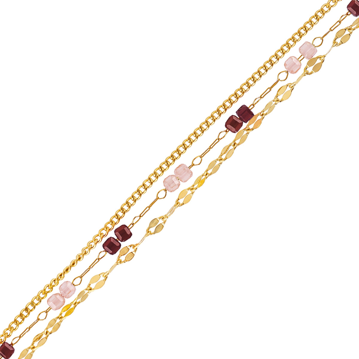 Pulsera Spirit multicadenas finas Rosa Anartxy