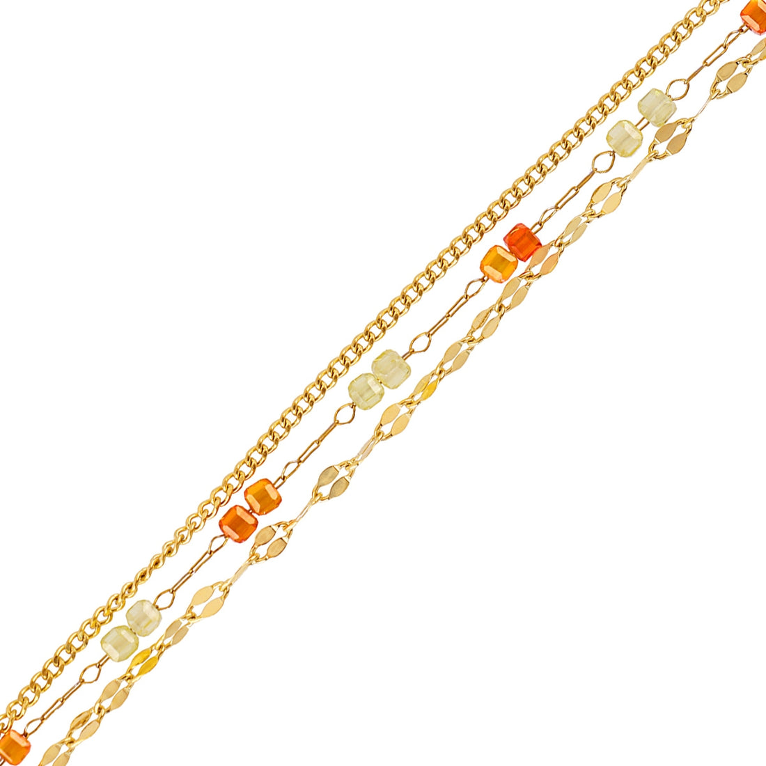 Pulsera Spirit multicadenas finas Naranja Anartxy