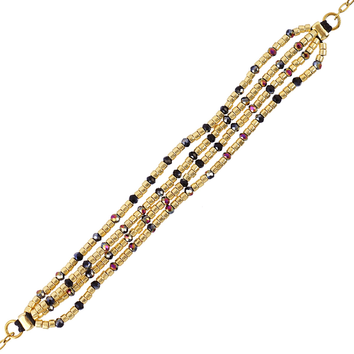 Pulsera Spirit multihilo multicolor Negro Anartxy