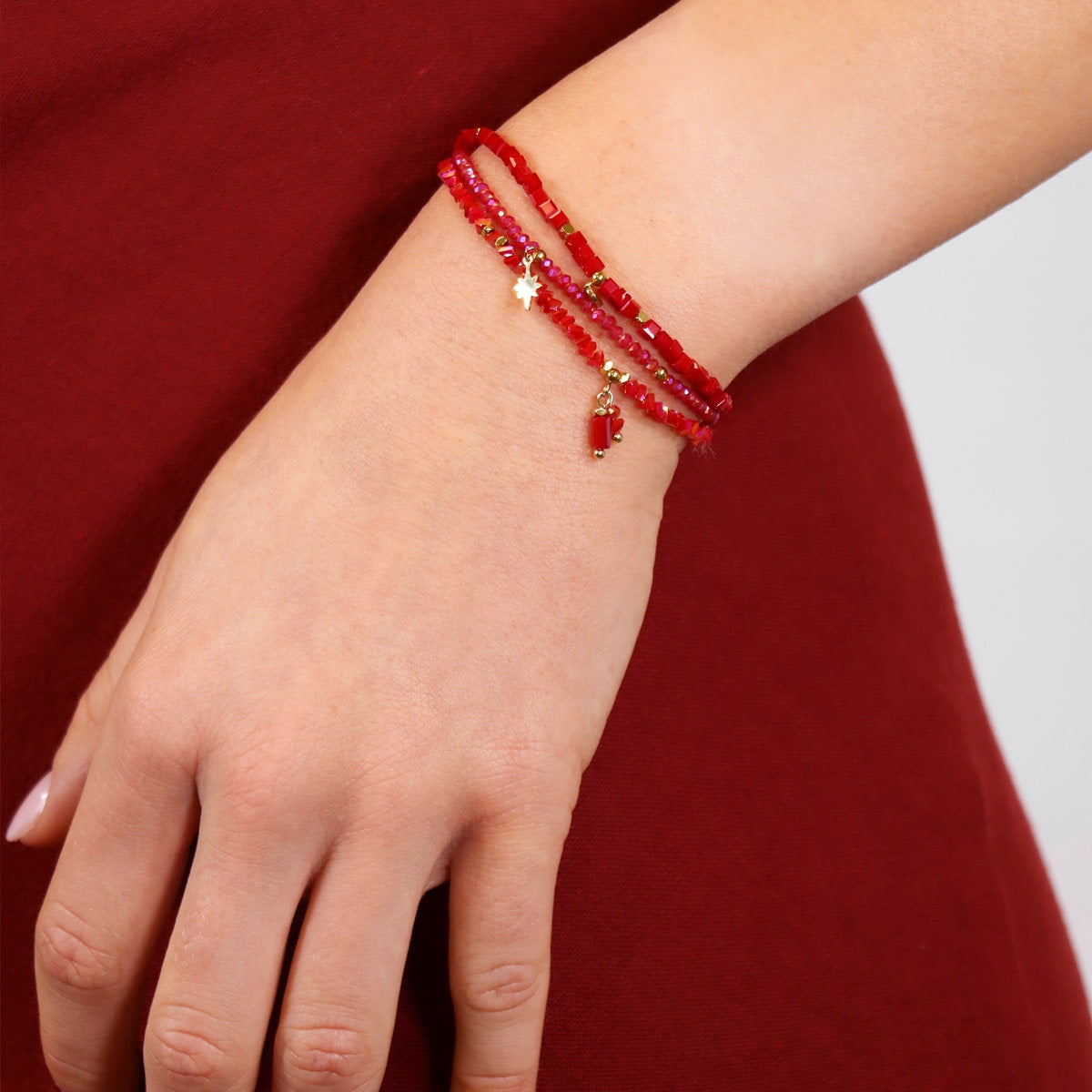 Pulsera Spirit Stones Rojo Anartxy