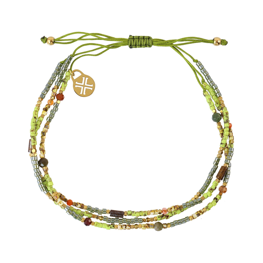 Pulsera Spirit triple ajustable verde lima Verde claro Anartxy
