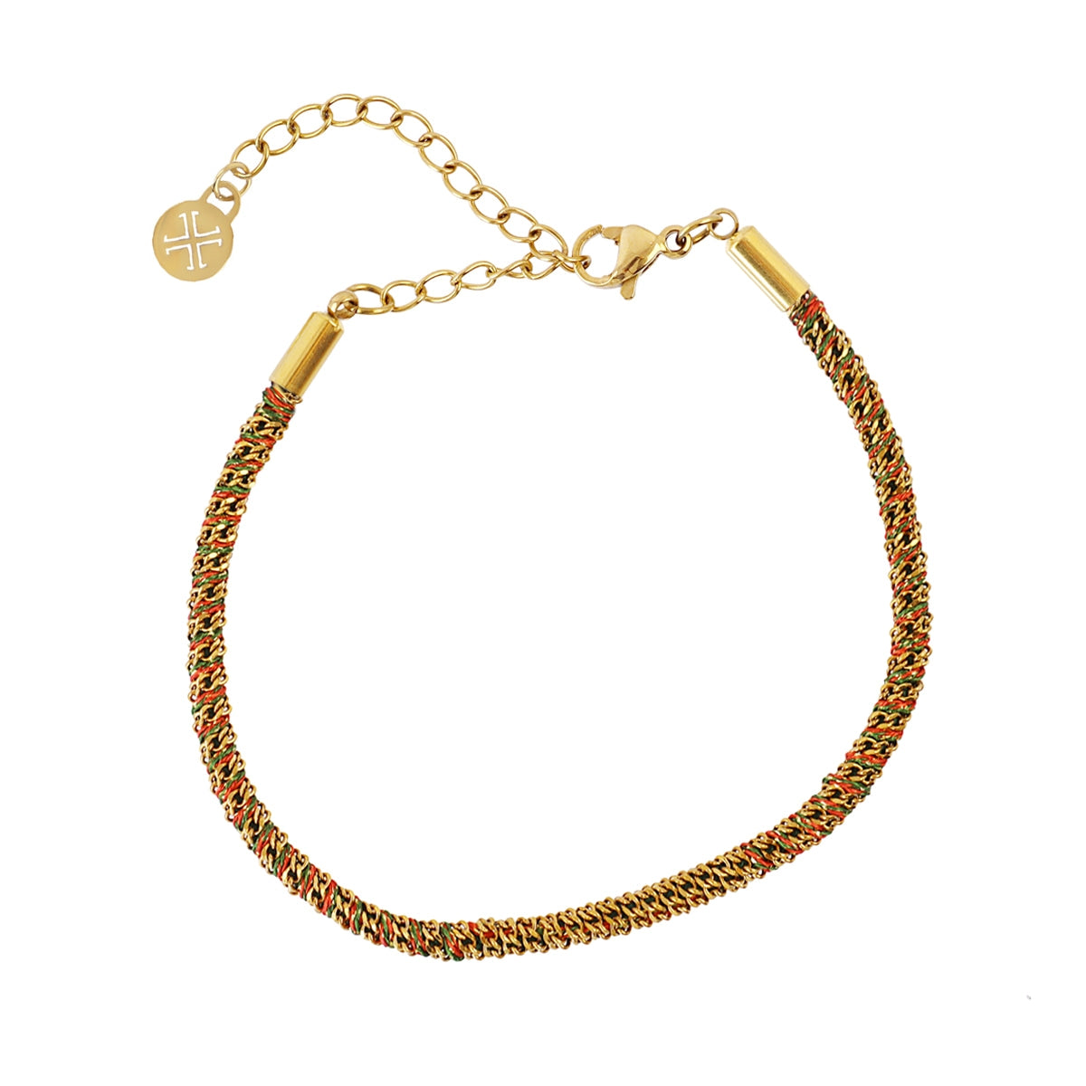 Pulsera Spirit tubular de hilos multicolor Café Anartxy