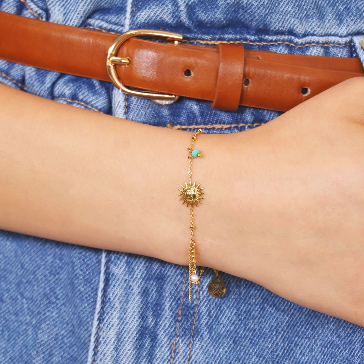 Pulsera Tide Soral Dorado Anartxy
