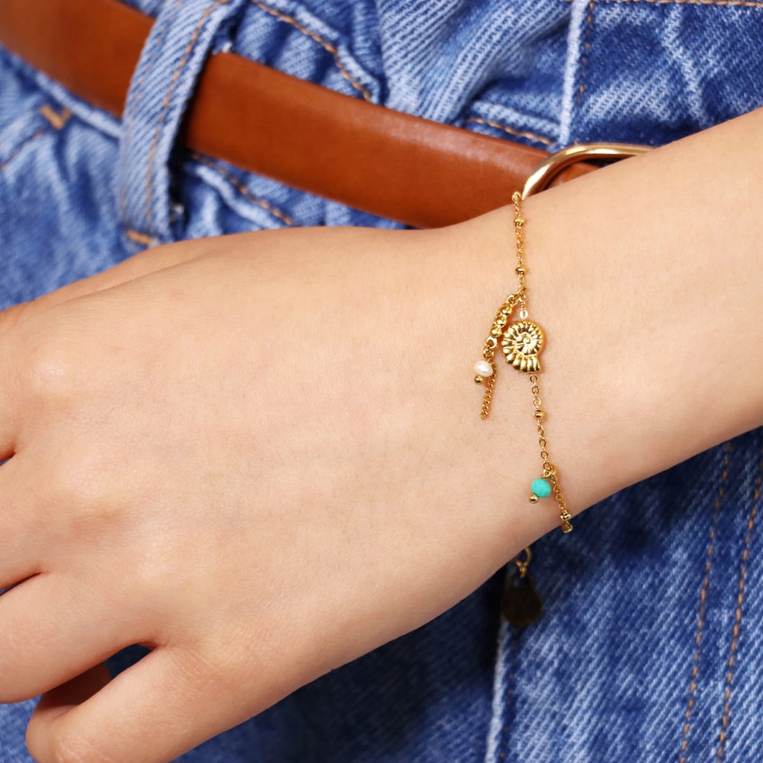 Pulsera Tide Wavey Dorado Anartxy