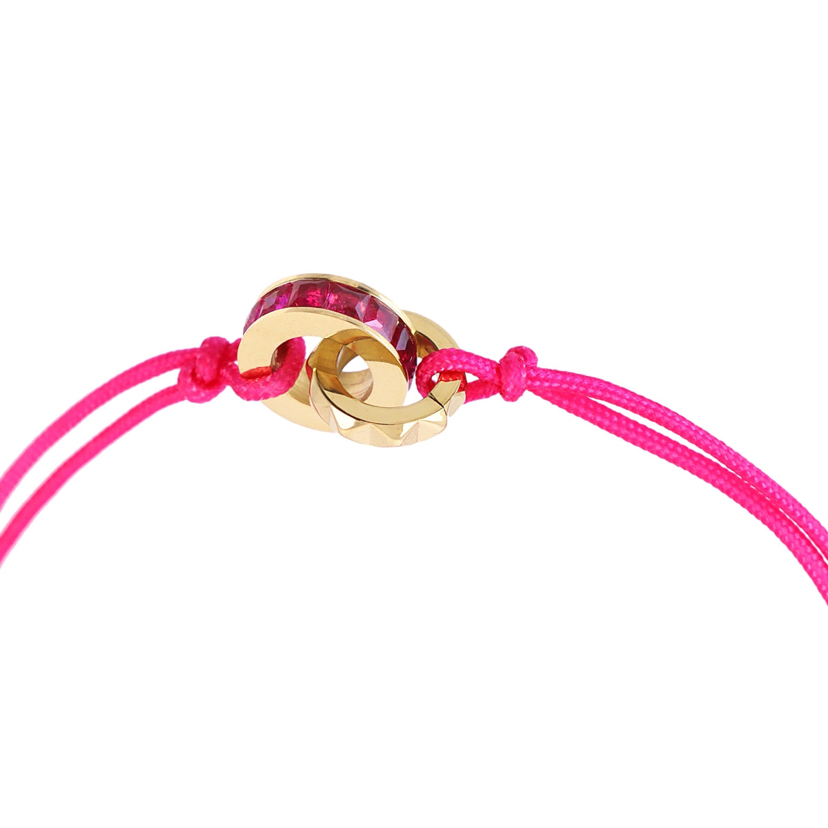 Pulsera Vandal cordón colgante dorado Fucsia Anartxy