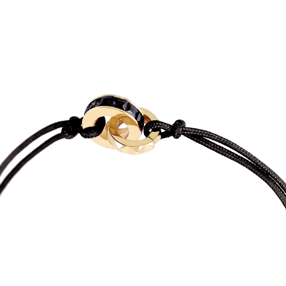 Pulsera Vandal cordón colgante dorado Negro Anartxy