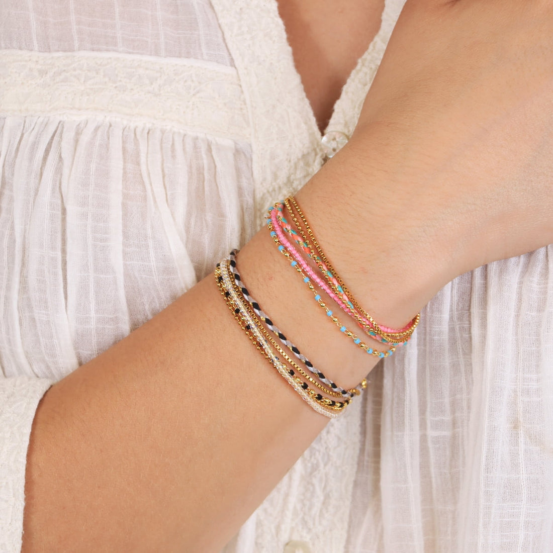Pulsera Woven Nomad Rosa Anartxy