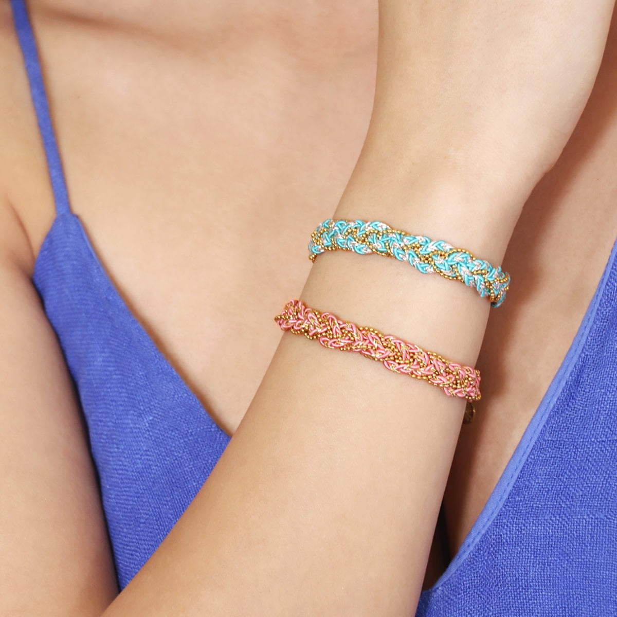 Pulsera Woven Serene Rosa Anartxy