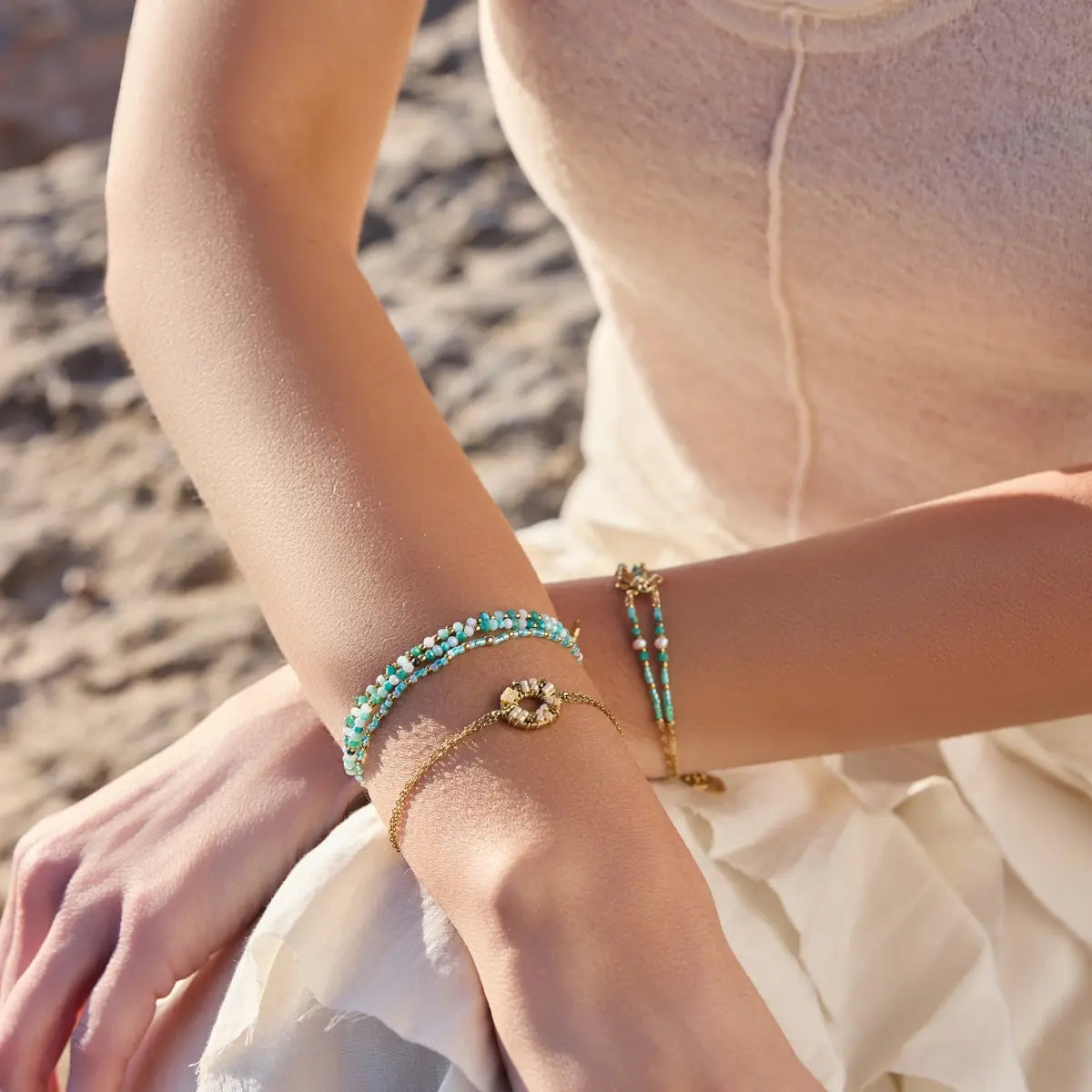 Pulsera Spirit Wheel Beige Anartxy