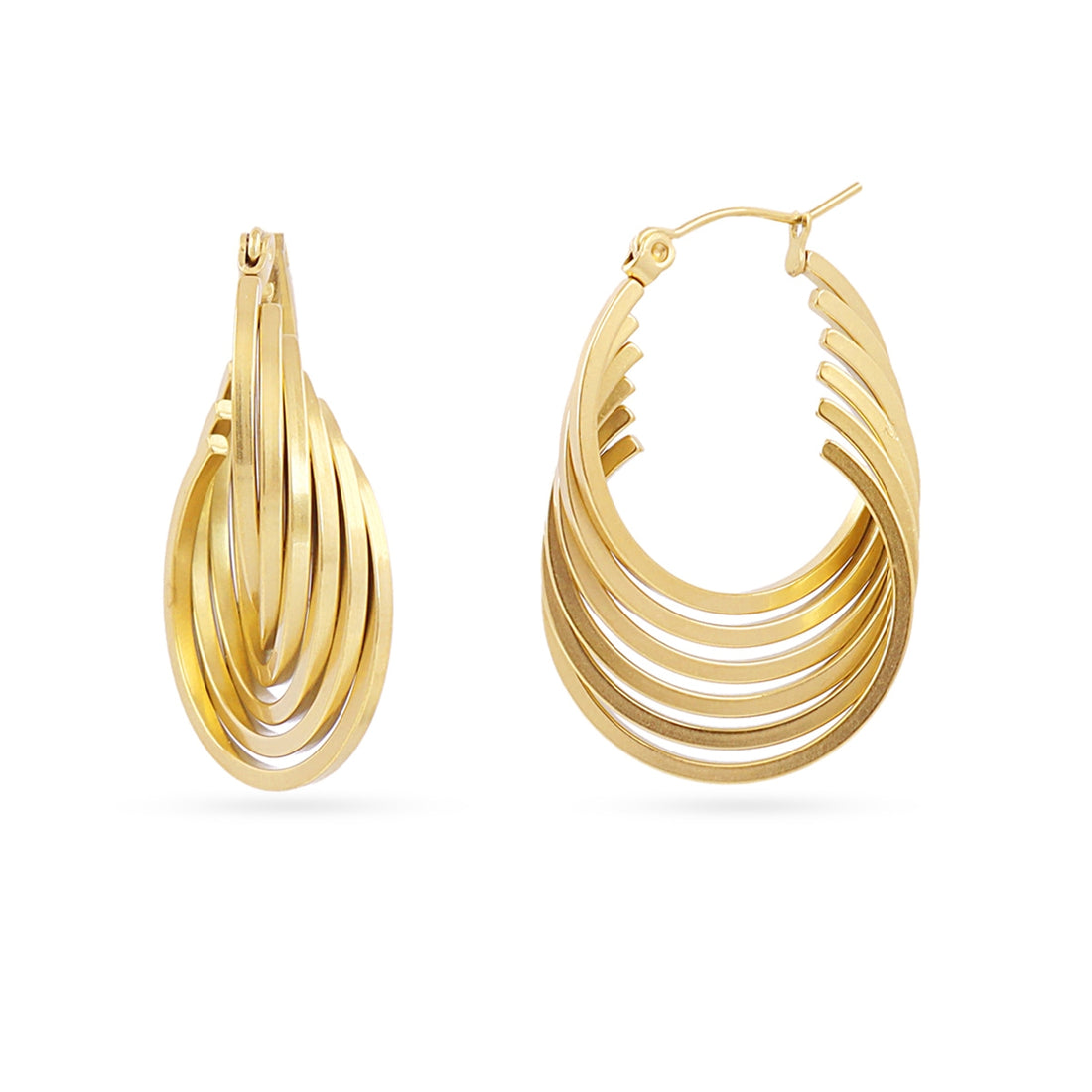 Semi aros Essentials acanalado Dorado Anartxy