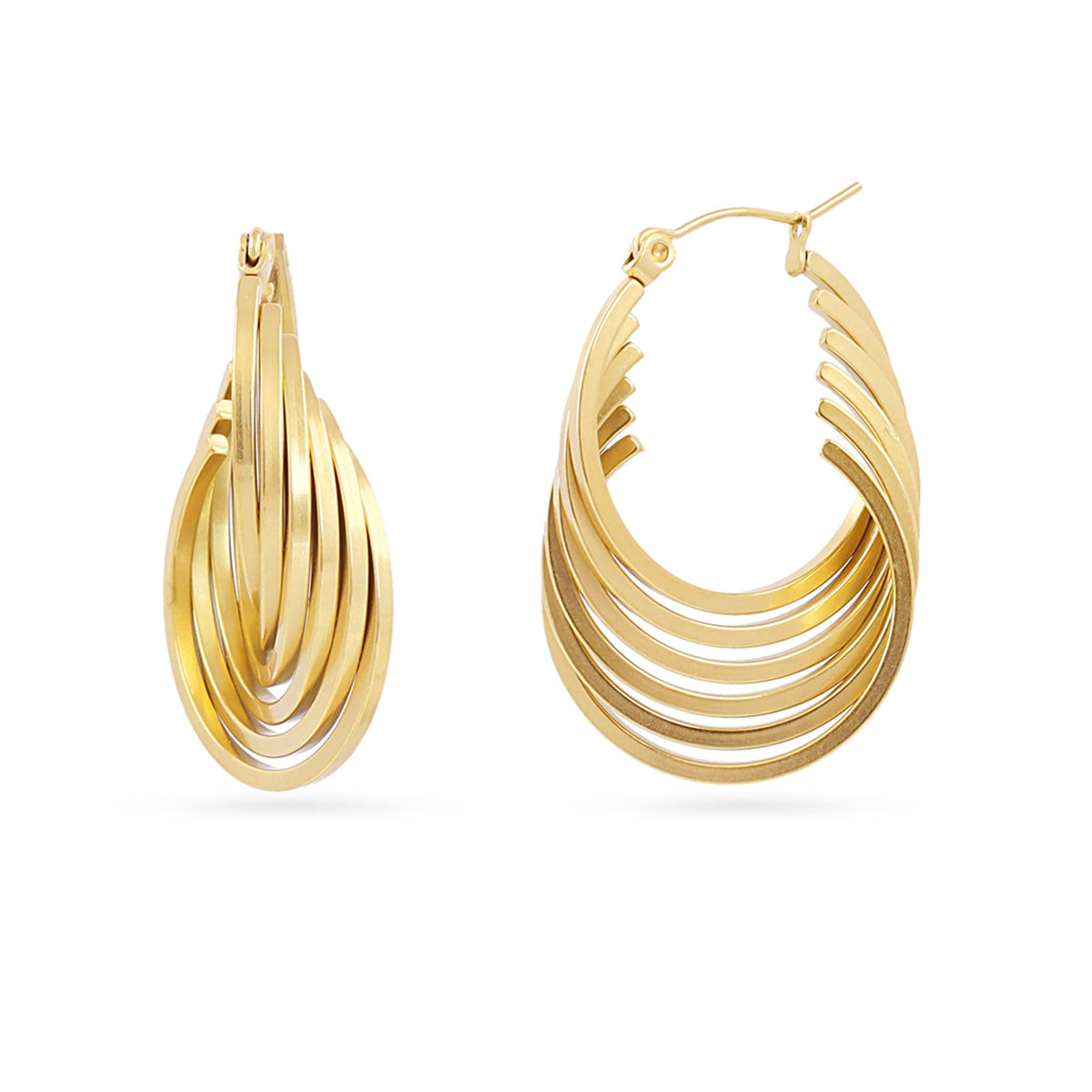 Semi aros Essentials acanalado Dorado Anartxy