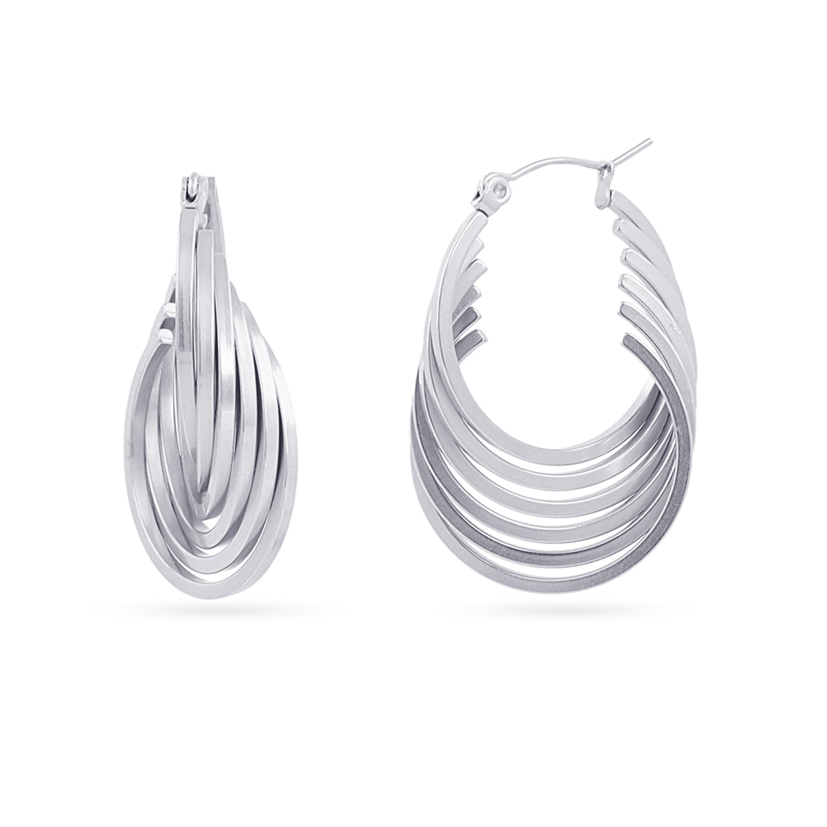 Semi aros Essentials acanalado Plateado Anartxy